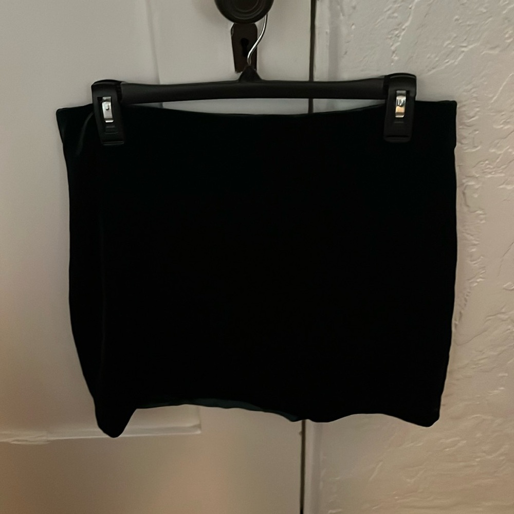 Dark green velvet skirt